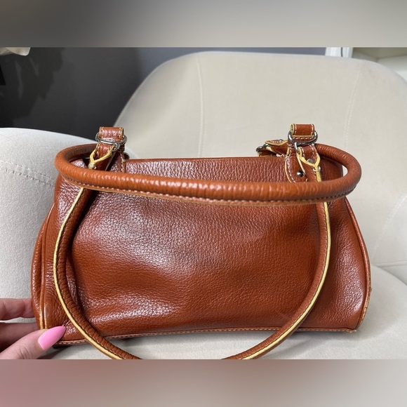 Cole Haan Village Hobo Bag Purse Brown Leather Silver Hardware Multi Compartment - Picture 8 of 10